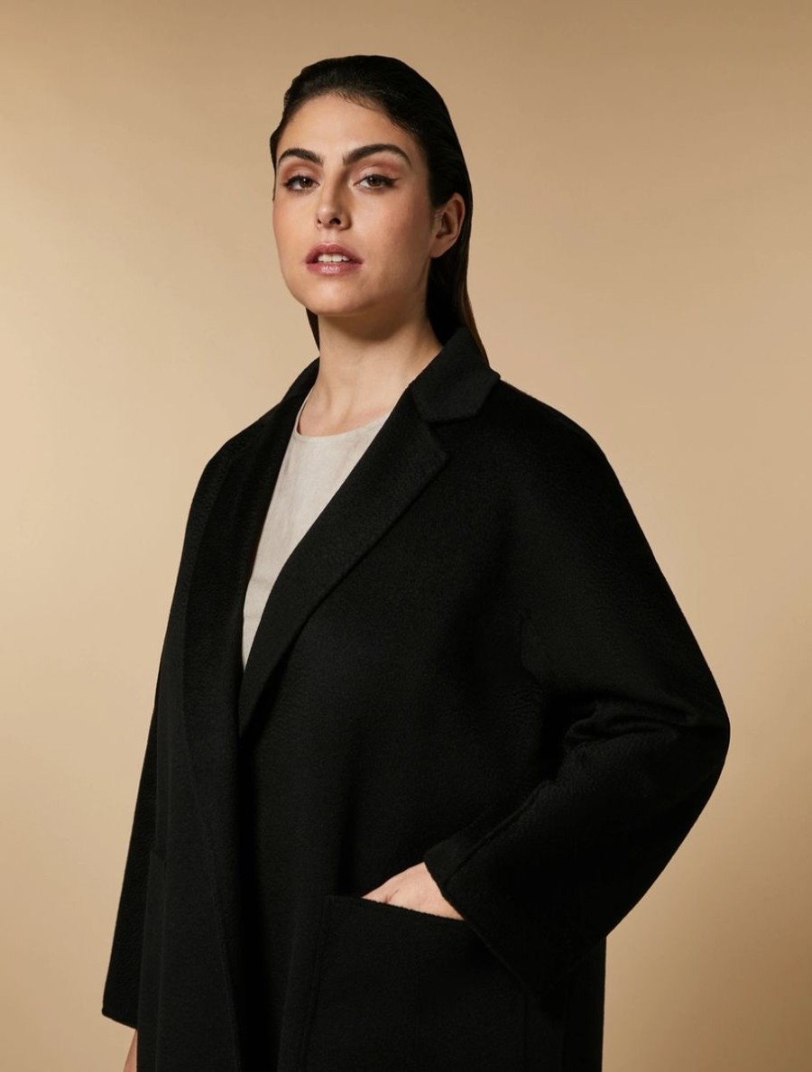 Double-Faced Pure Wool Coat Black Best