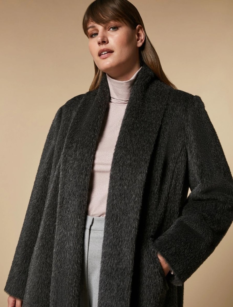 Alpaca Coat Dark Grey Hot