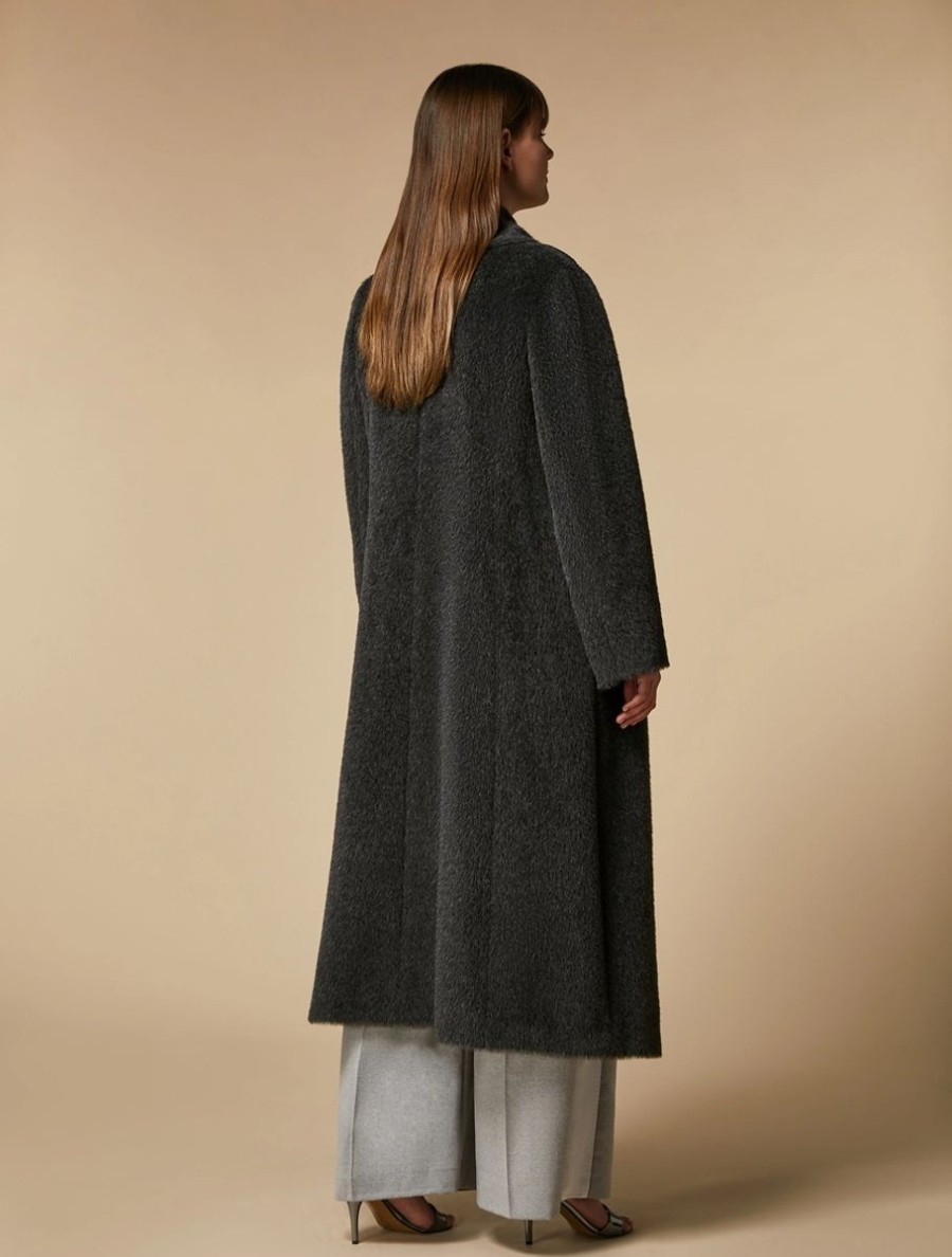 Alpaca Coat Dark Grey Hot