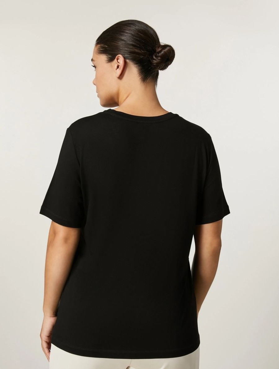 Viscose Jersey T-Shirt Black Clearance