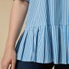 Cotton-Blend Blouse Cornflower Blue Wholesale