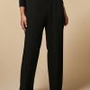 Pleated Jersey Trousers Black New