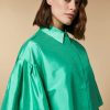 Silk Shantung Tunic Green New