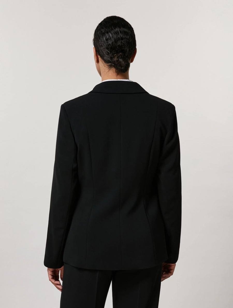 Fluid Stretch Fabric Blazer Black Clearance