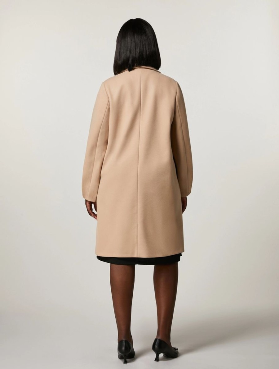 Compact Jersey Coat Camel Online