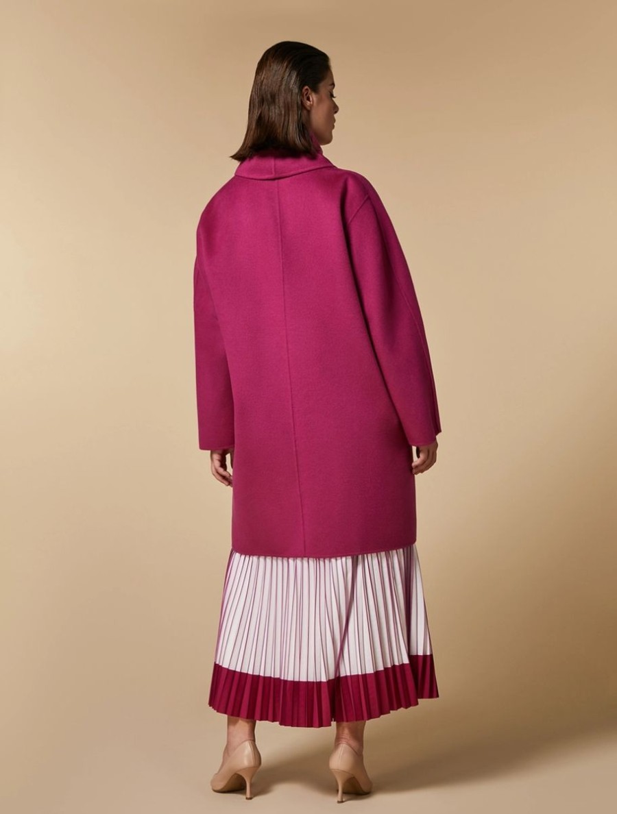 Double-Faced Wool-Blend Coat Fuchsia Best