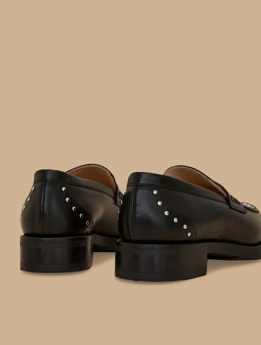 Leather Moccasins Black New