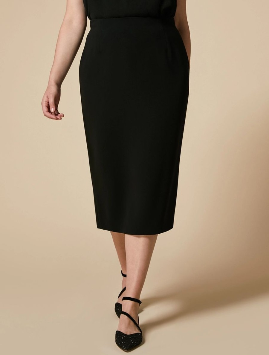 Triacetate Pencil Skirt Black New