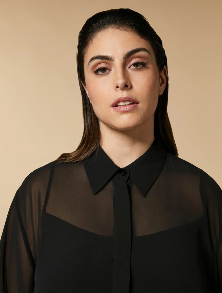 Crepe Georgette Shirt Black Best