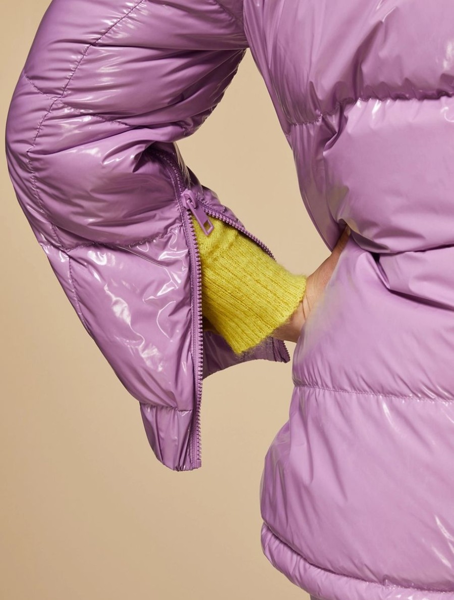 Shiny Nylon Down Jacket Wisteria Online