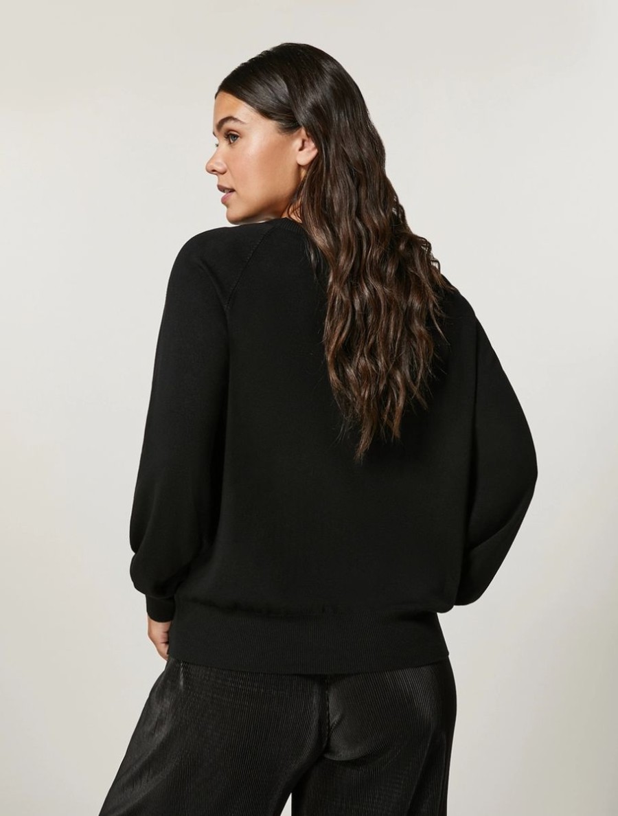 Stretch Viscose Sweater Black Best