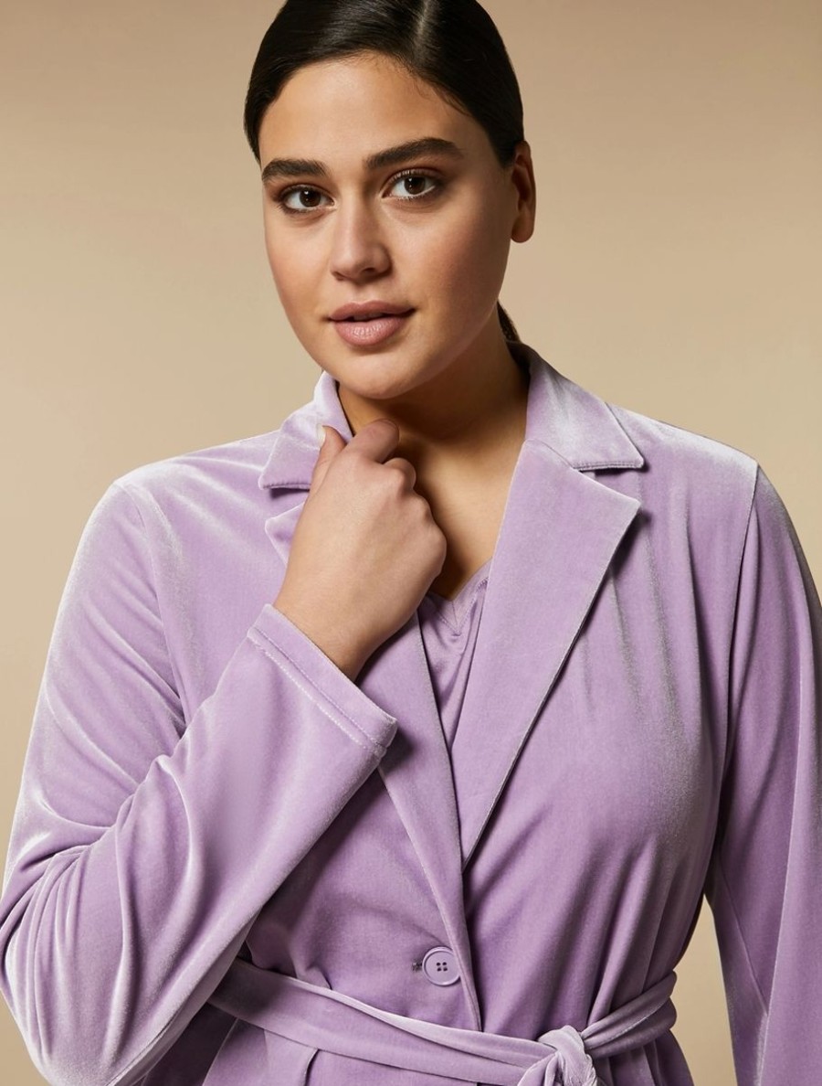 Velvet Jersey Blazer Lilac Online