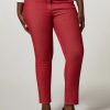 Garment-Dyed Fabric Trousers Red New