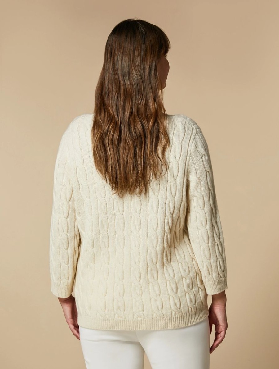 Cable-Knit Wool Sweater White Best