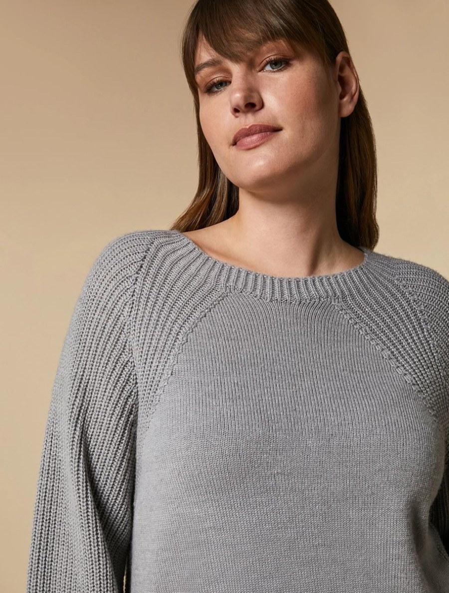 Wool-Blend Sweater Light Grey Clearance