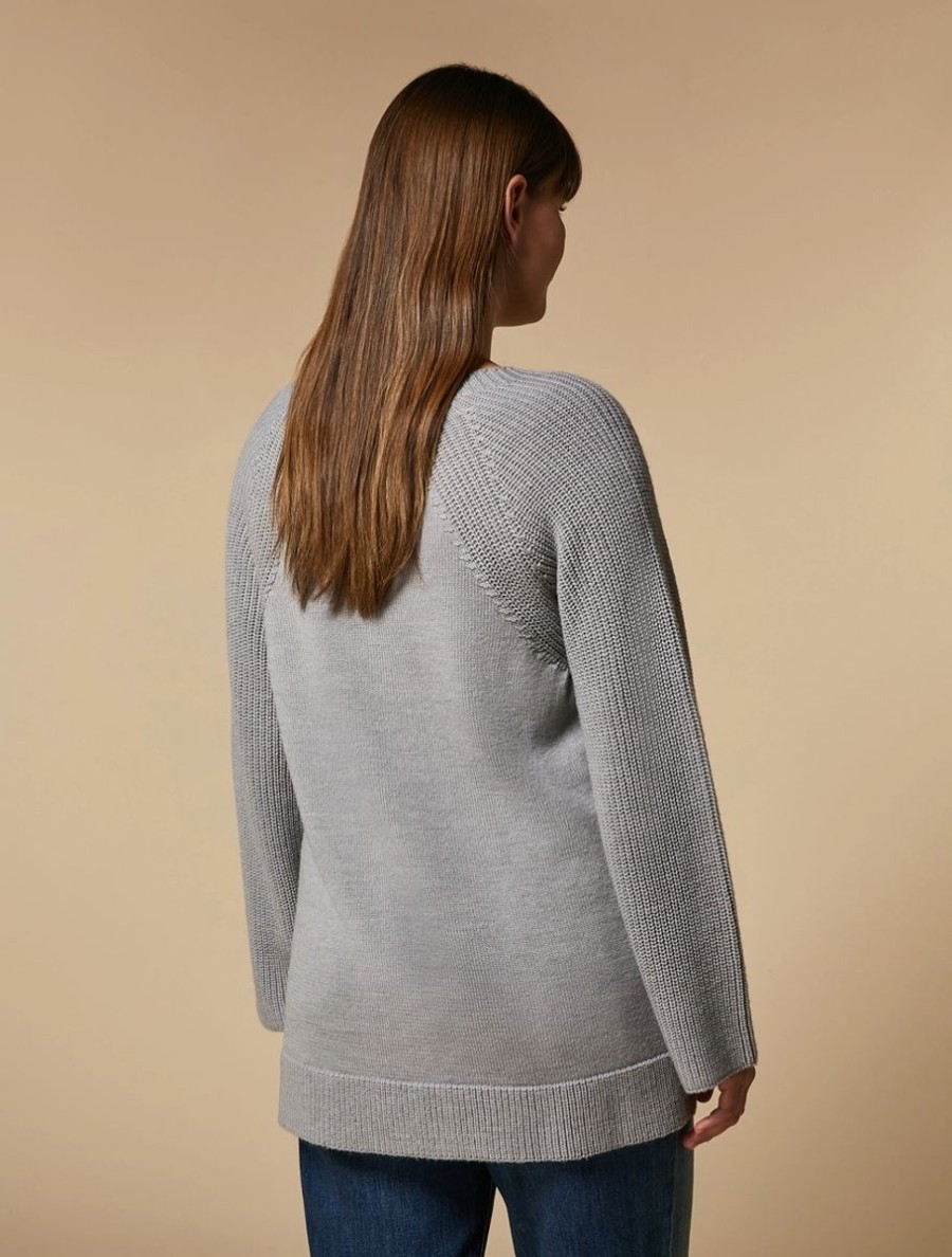 Wool-Blend Sweater Light Grey Clearance