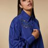 Embroidered Taffeta Tunic Cornflower Blue Online