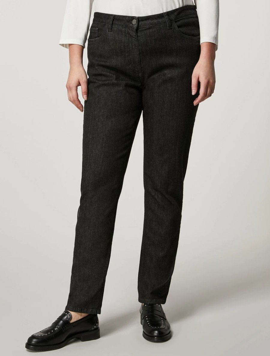 Cotton Denim Trousers Black Hot