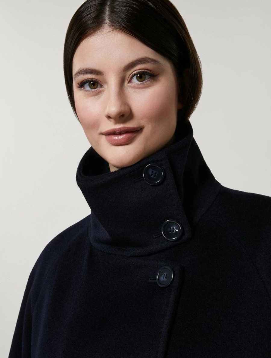 Wool Broadcloth Coat Dark Navy Best