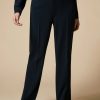 Triacetate Cigarette Trousers Dark Navy Wholesale