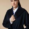 Pure Wool Broadcloth Coat Dark Navy Online