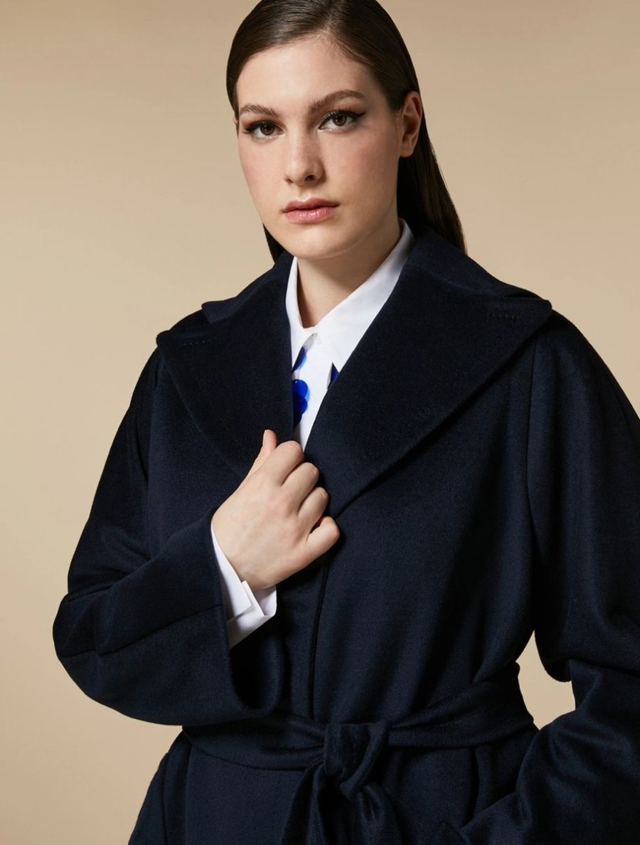 Pure Wool Broadcloth Coat Dark Navy Online