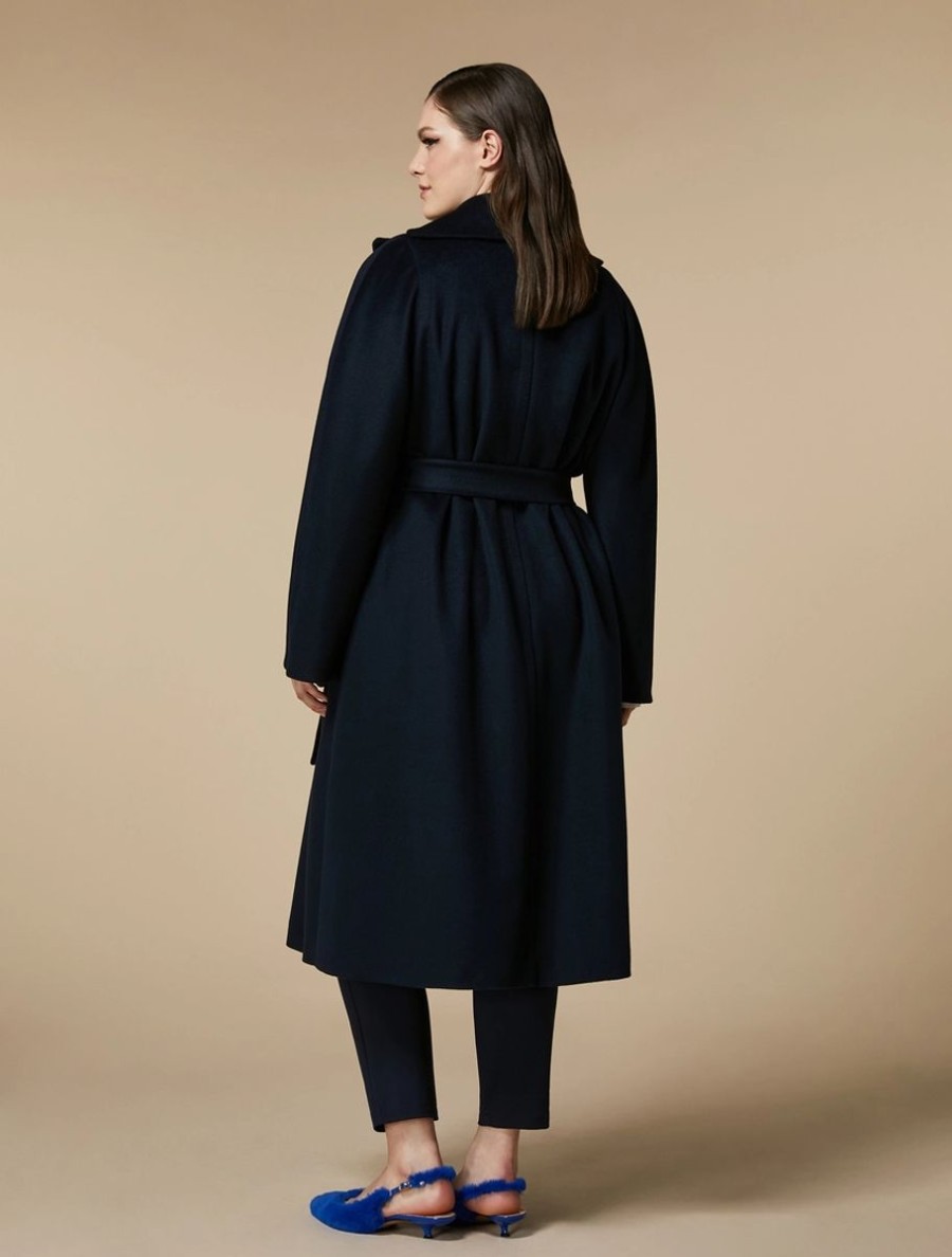 Pure Wool Broadcloth Coat Dark Navy Online