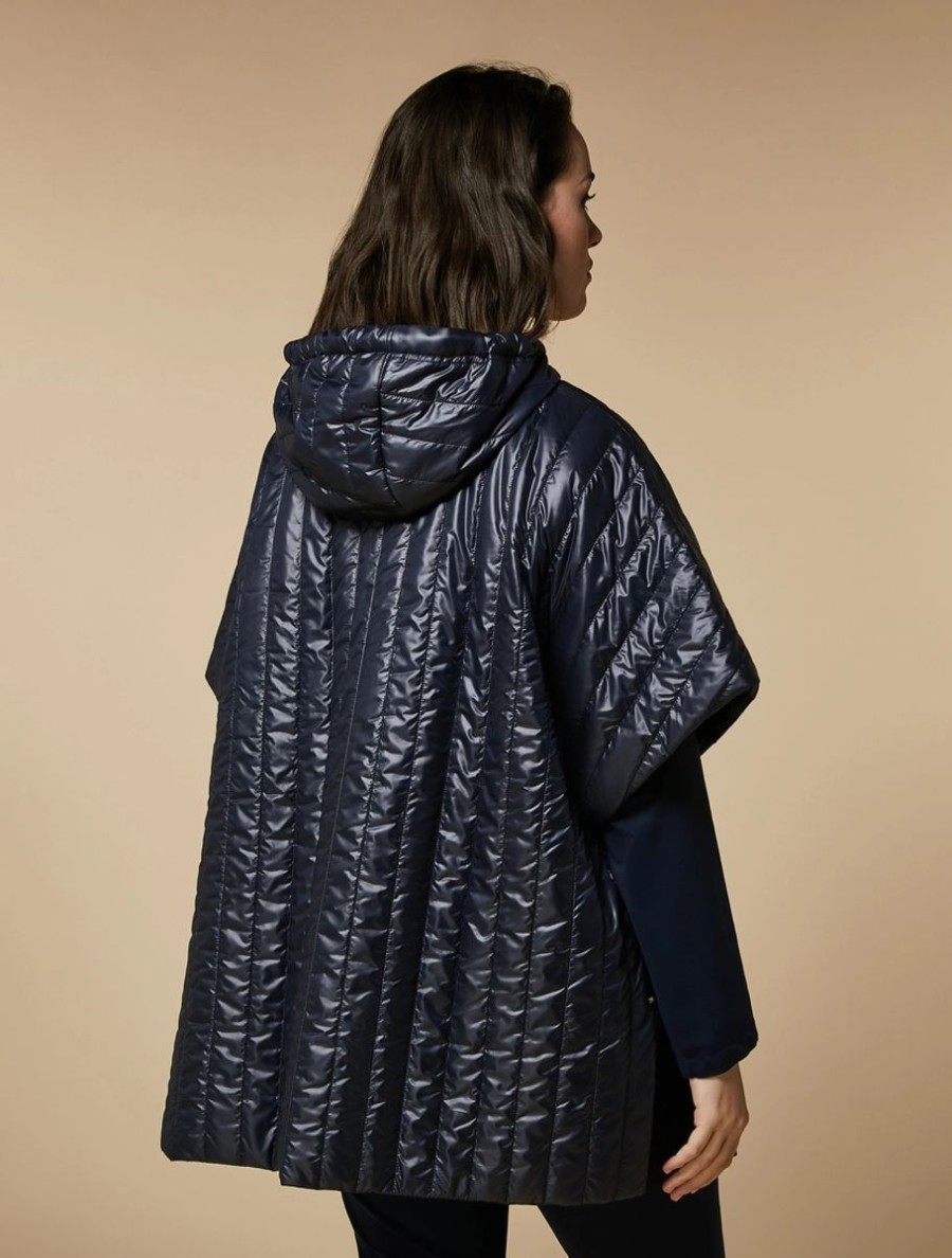 Water-Resistant Padded Cape Midnightblue New