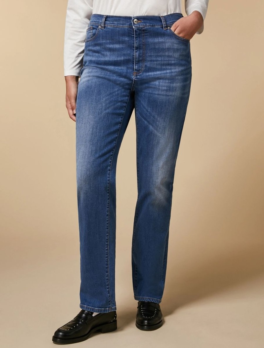 Stretch Denim Regular Jeans Ski Blue Clearance