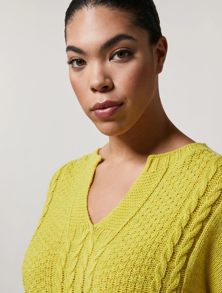 Wool, Viscose And Alpaca Sweater Yellow Hot