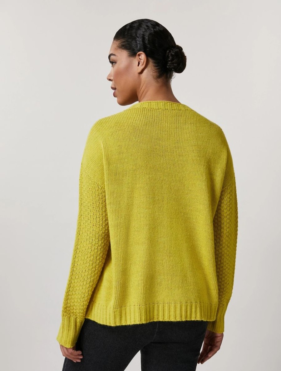 Wool, Viscose And Alpaca Sweater Yellow Hot