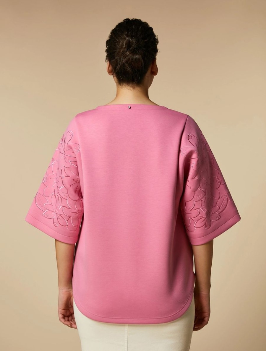 Embroidered Jersey Sweatshirt Pink Best