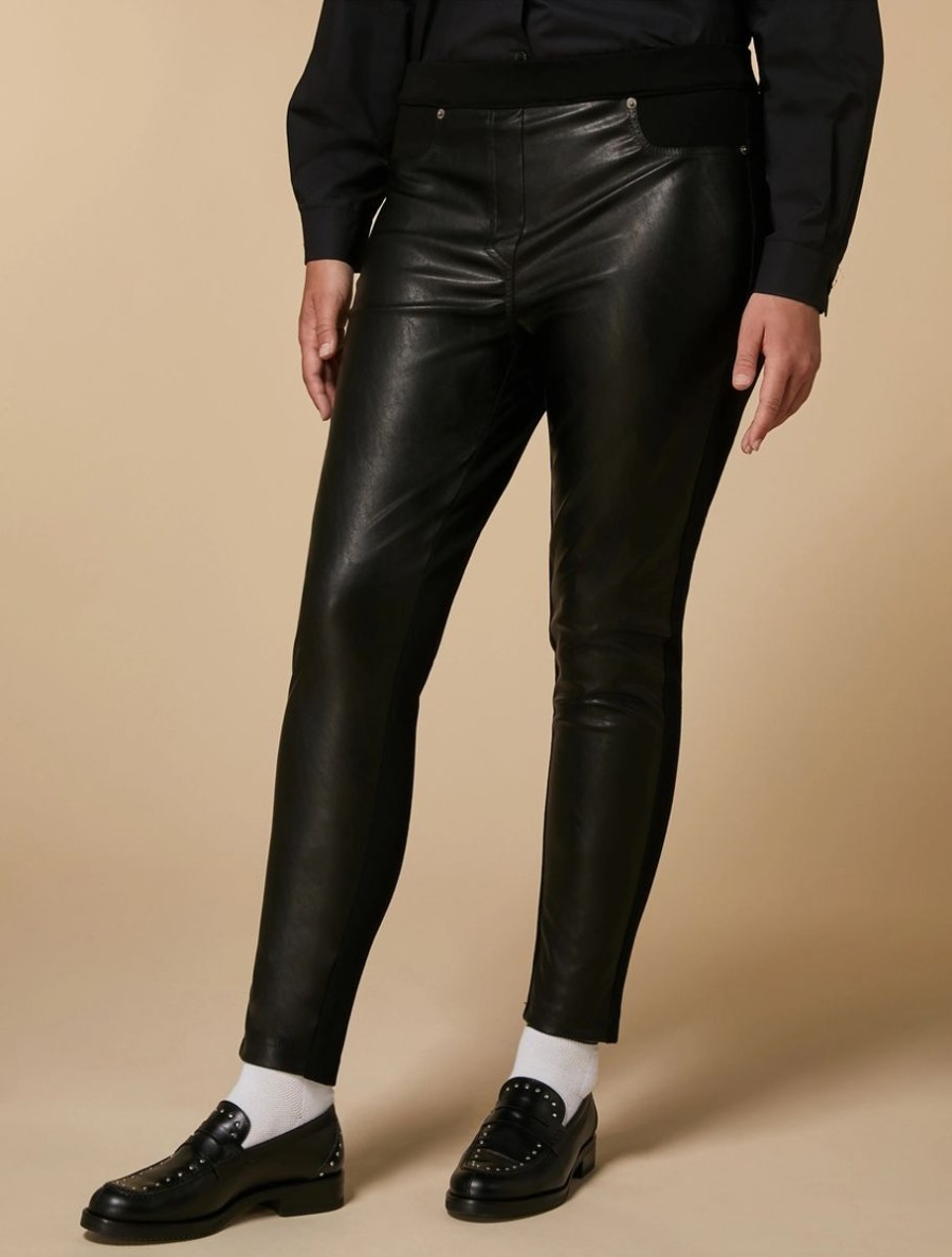 Jersey And Coated Fabric Leggings Black Online