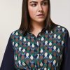 Printed Cady Dress Dark Navy Hot