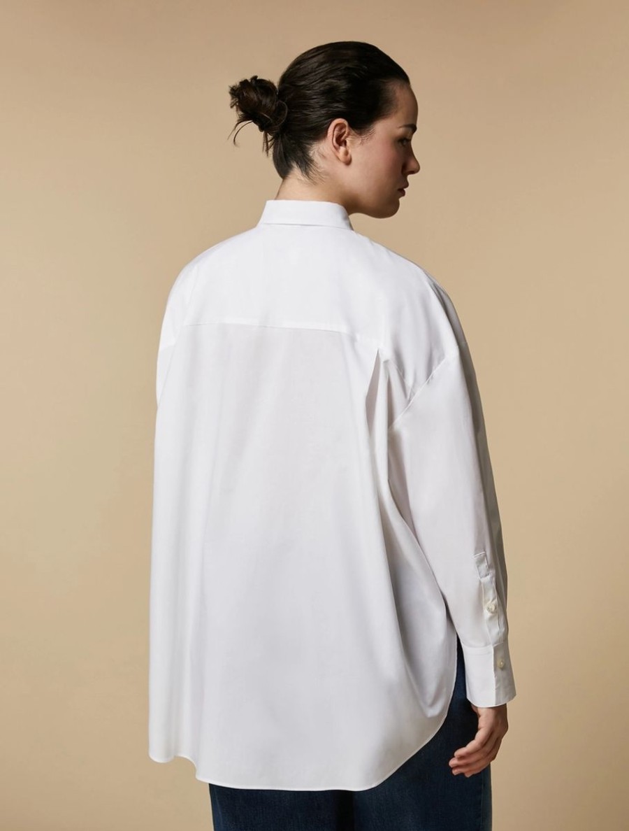 Oversized Cotton Poplin Shirt Optical White Clearance