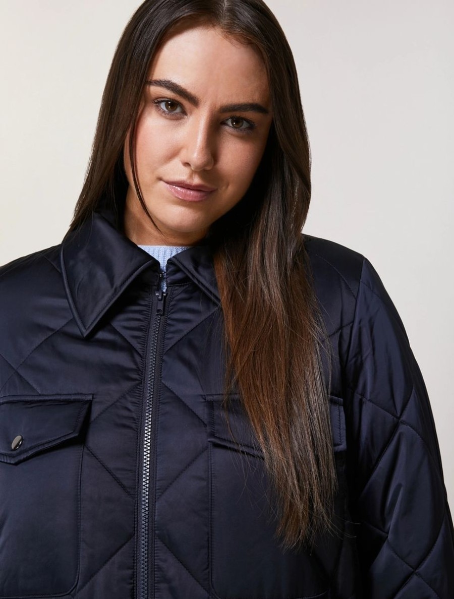 Satin Jacket Dark Navy Clearance