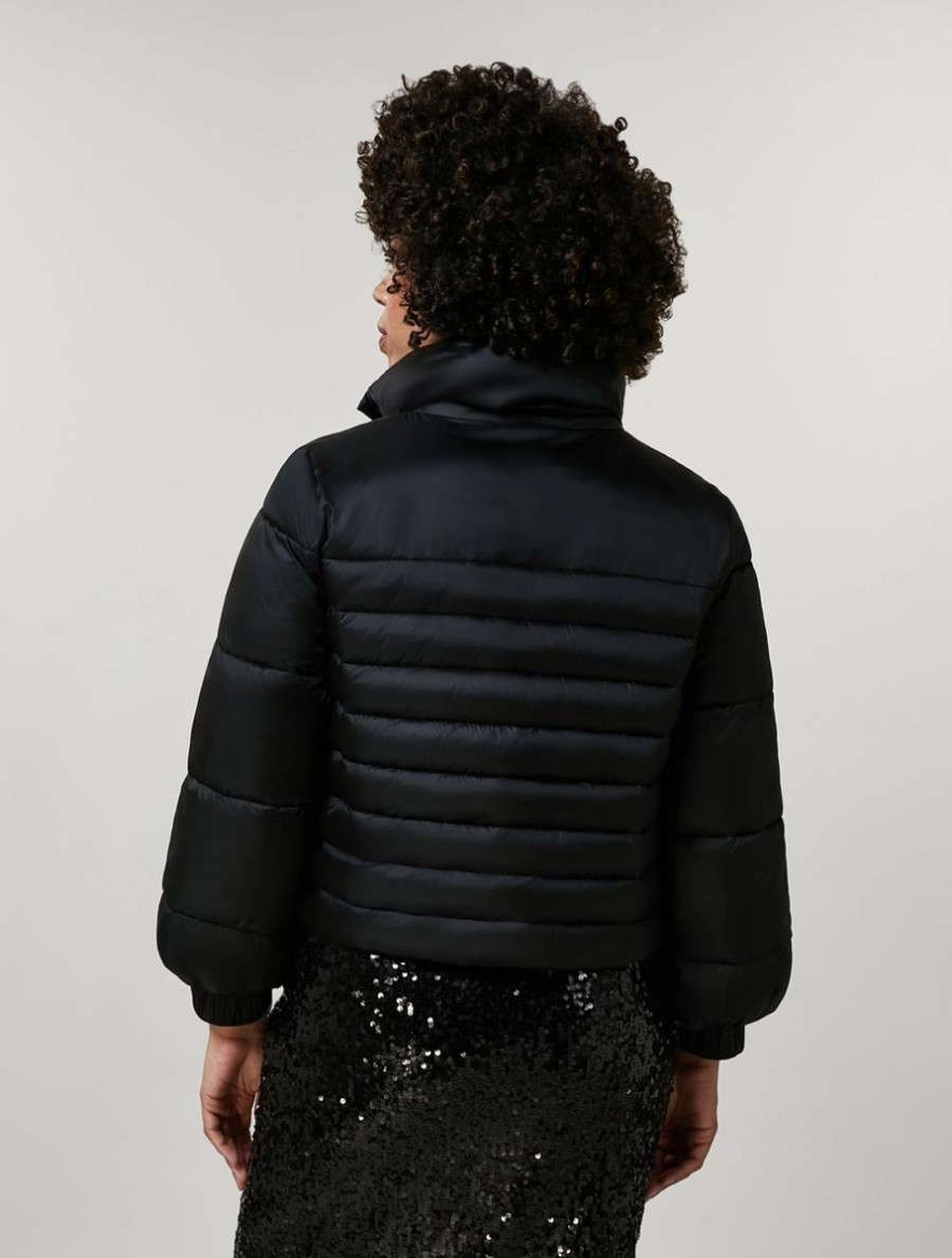 Padded Jacket In Shiny Nylon Black Wholesale