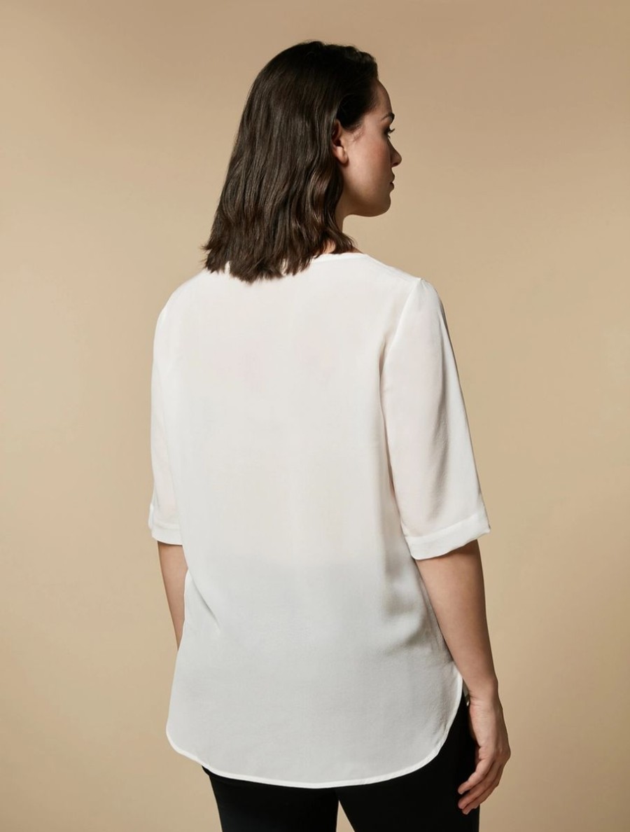 Silk Crepe De Chine Blouse White Best