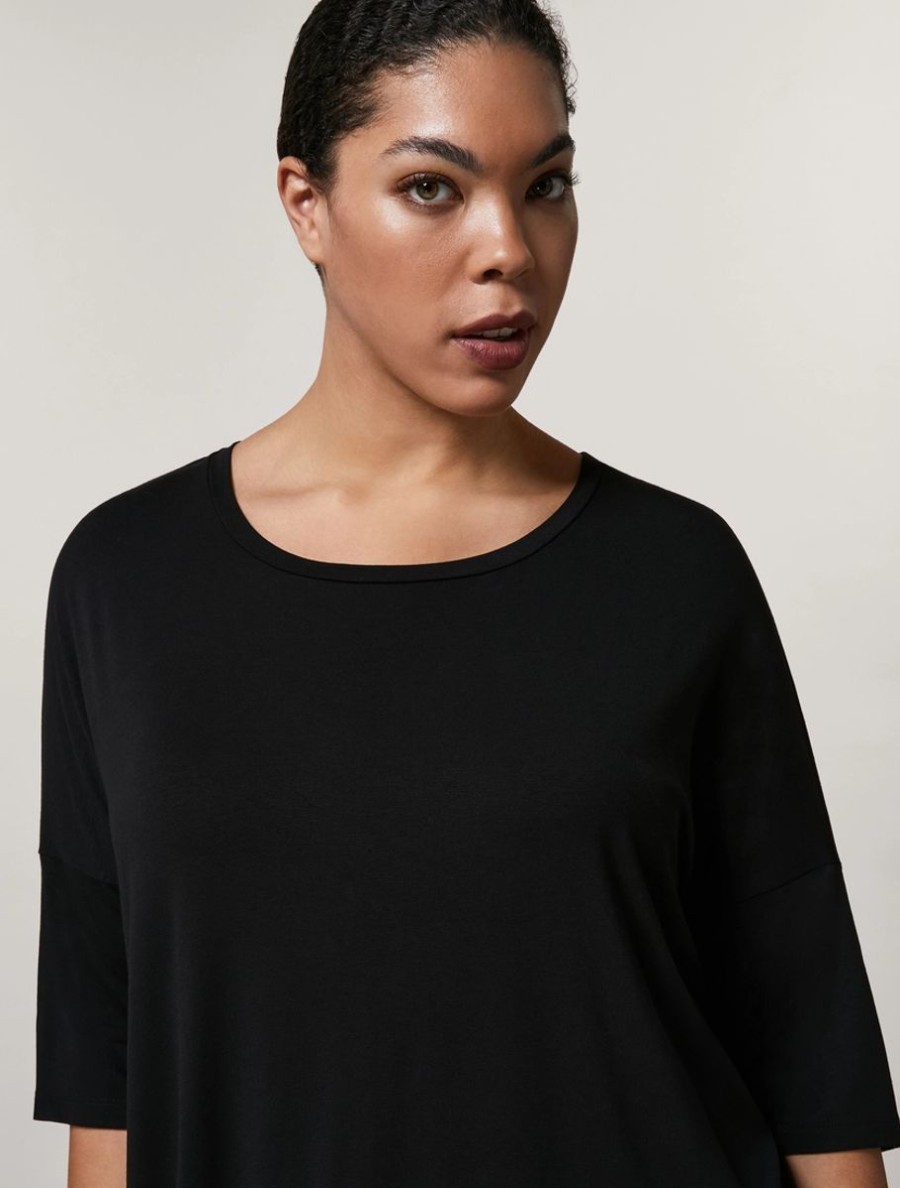 Viscose Jersey T-Shirt Black Wholesale