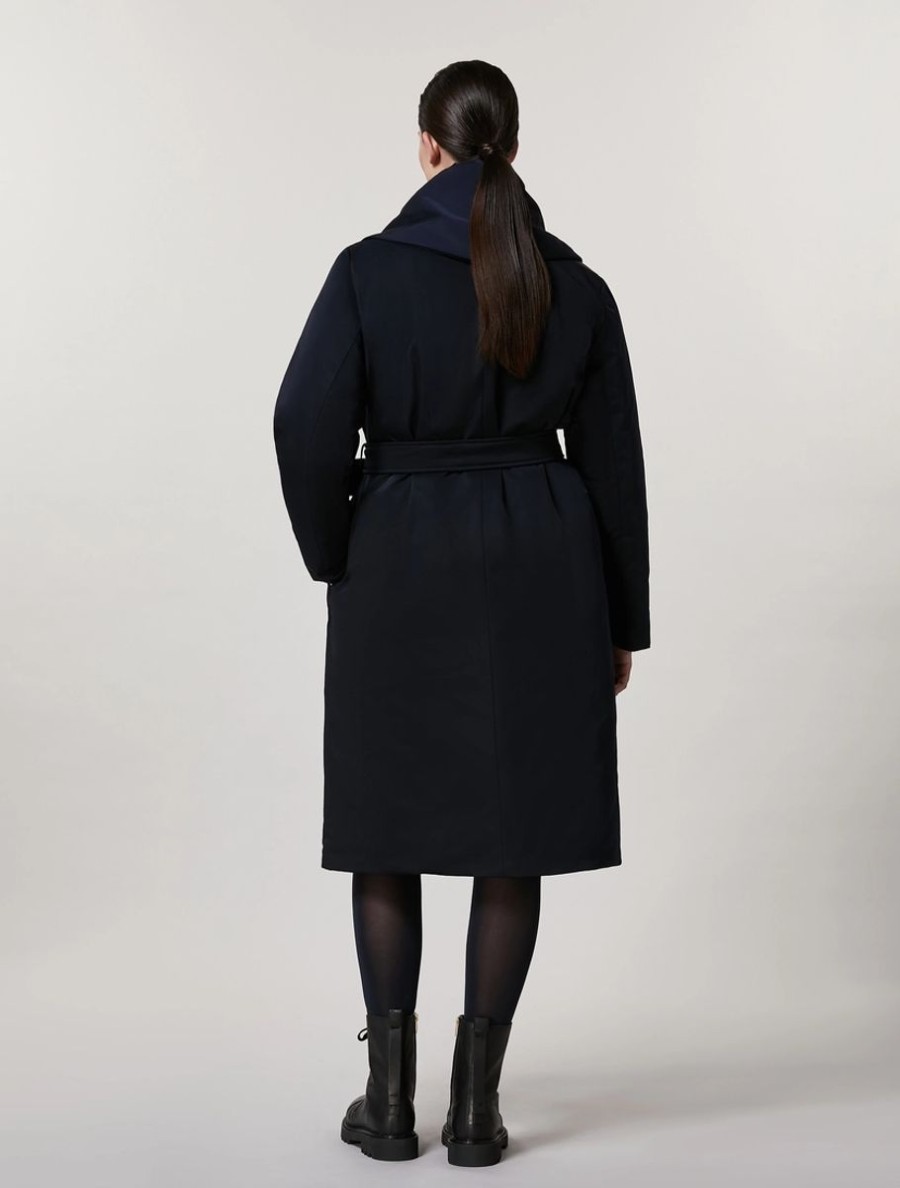 Technical Gabardine Coat Dark Navy Wholesale